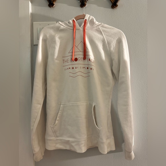 The North Face Tops - The North Face White and orange Hoodie
